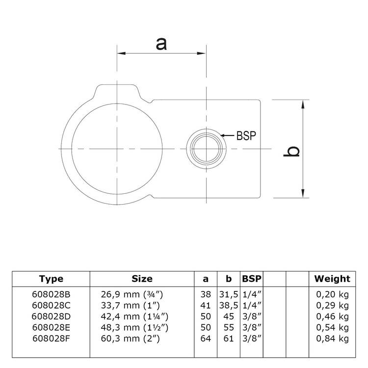 Doos Kruisstuk 90°-E / 48,3 mm (30 stuks)